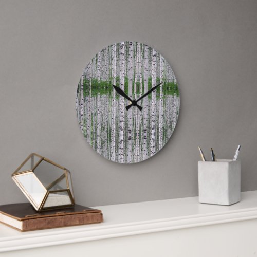 Birch Tree Forest Nature Large Clock