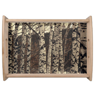 Birch Tree Forest Nature Serving Tray