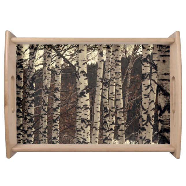 Birch Tree Forest Nature Serving Tray (Front)