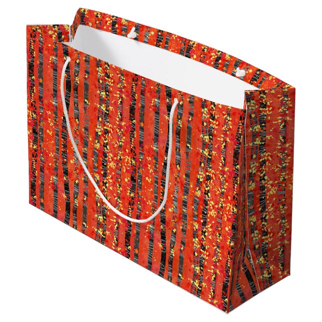 Birch Tree Forest Pattern Large Gift Bag (Back Angled)