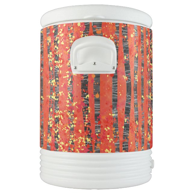 Birch Tree Forest Red Beverage Cooler (Left)