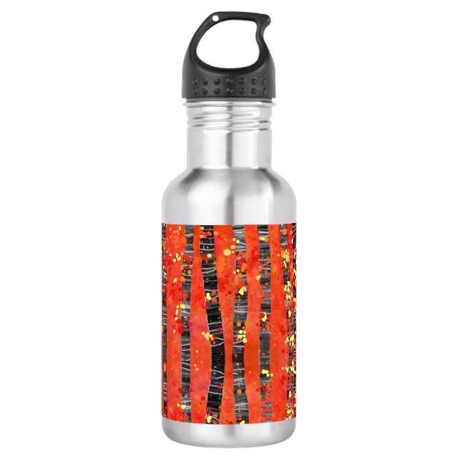 Birch Tree Forest Red Stainless Steel Water Bottle (Front)