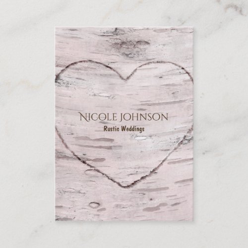 Birch Tree  Heart Rustic Natural Bridal Wedding Business Card