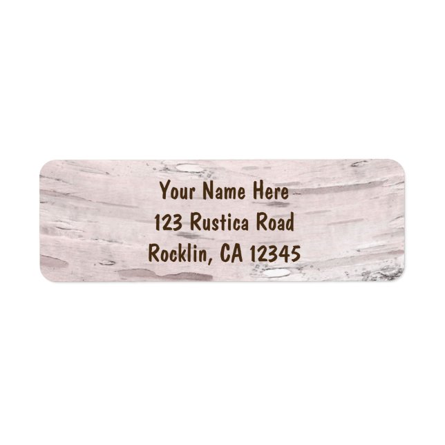 Birch Tree & Heart Rustic Simple Minimal Wedding Label (Front)