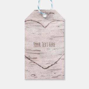 Birch Tree & Heart Rustic Wedding Favor Gift Tags