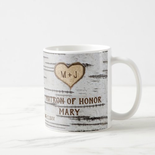 Birch tree heart rustic wedding Matron of Honor Coffee Mug