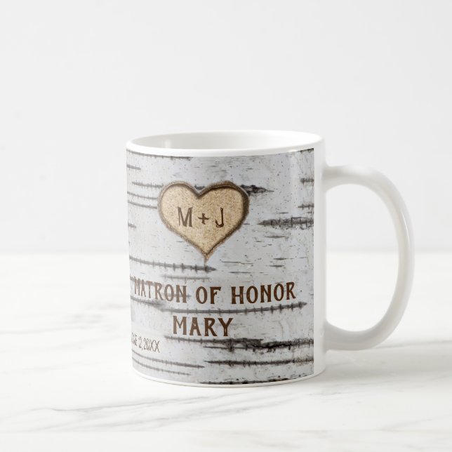 Birch tree heart rustic wedding Matron of Honor Coffee Mug (Right)