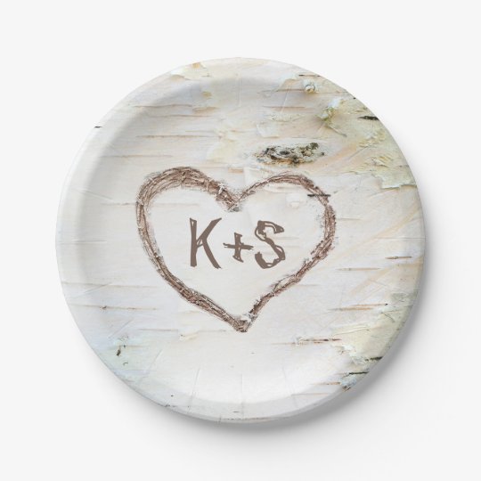 Birch Tree Heart Rustic Wedding Paper Plate | Zazzle.com Birch Tree Heart Rustic Wedding Paper Plate | Zazzle.com