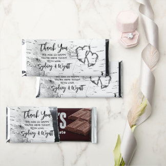 Birch Tree Hearts Wedding Thank You Hershey Bar Favors