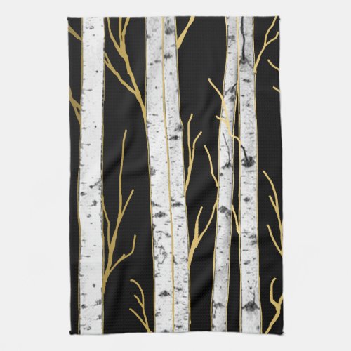 Birch Tree Modern Forest Nature  Kitchen Towel