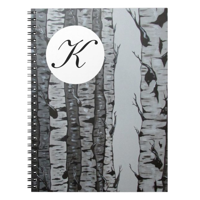 Birch Tree Notebook w/ Personalized Monogram/Name (Front)