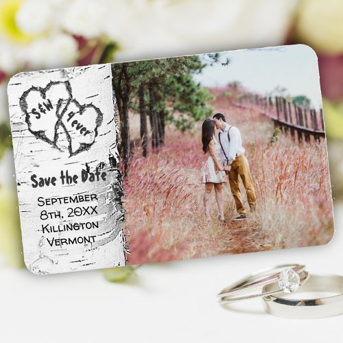 Birch Tree Photo Save the Date Magnet
