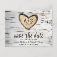 Birch Tree Rustic Country Wedding Save the Date