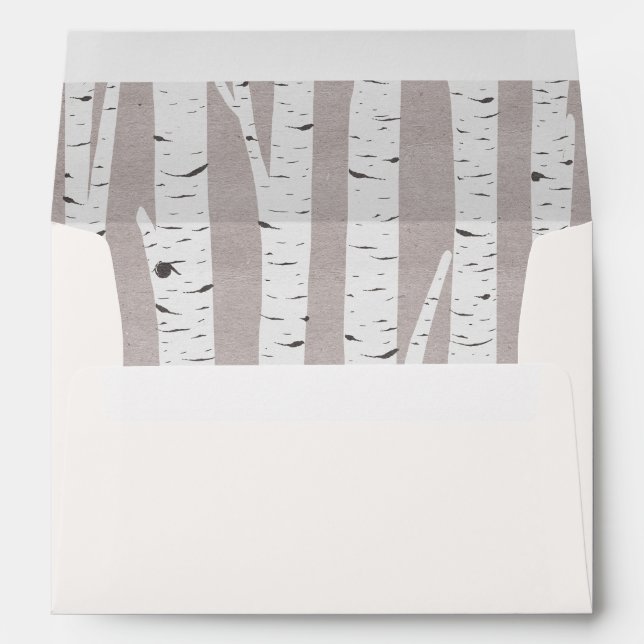 Birch Tree Rustic Nature Custom Wedding Invitation Envelope (Back (Bottom))