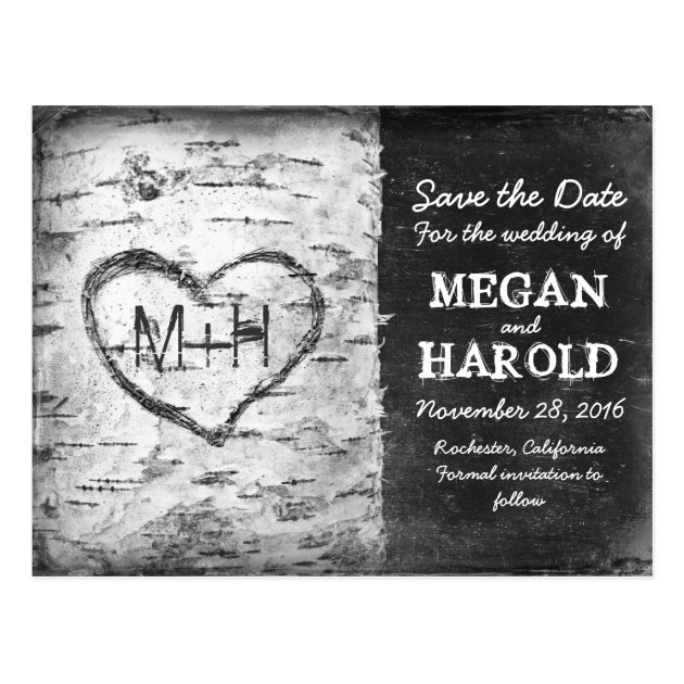Birch Tree Rustic Save The Date Postcards