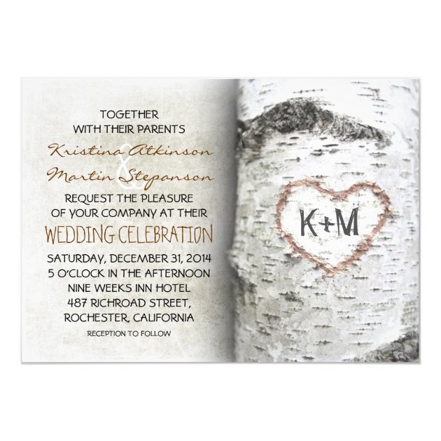 Birch Tree Rustic Wedding Invitations