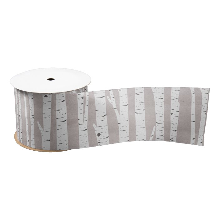 Birch Tree Rustic Woodland Wedding Decor Satin Ribbon Zazzle