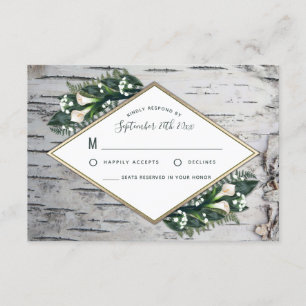 Birch Tree Rustic Woodland Wedding RSVP Cards