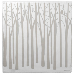 Birch Tree Silhouette Cloth Napkin