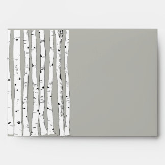 Birch Tree Silver Cloud Wedding Envelopes