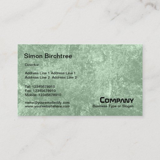 Customizable Birch Tree Texture - Light Green (CCFFCC) Business Card