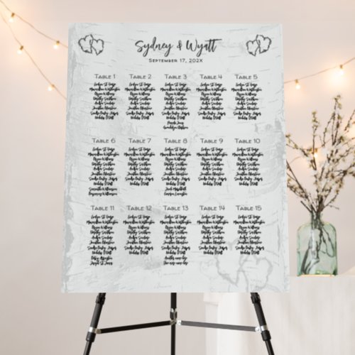 Birch Tree Wedding Reception Large Seating Chart Foam Board