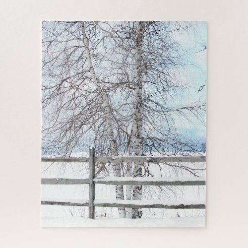 Birch Tree Winter Jigsaw Puzzle