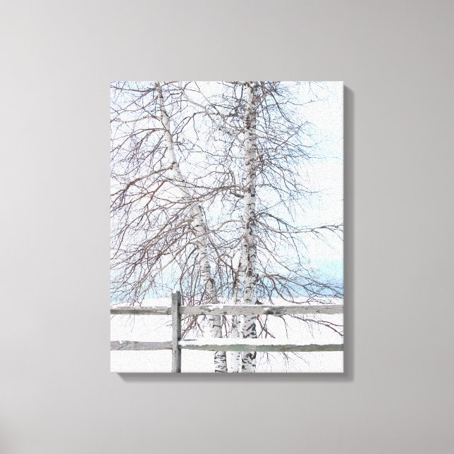 Birch Tree Winter Scene Canvas Print (Front)