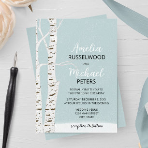 Birch Tree Winter Wedding Invitation