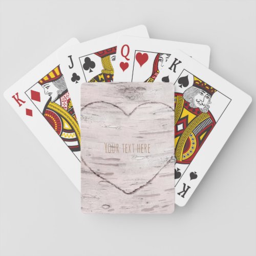 Birch Tree Wood  Heart Rustic Country Poker Cards