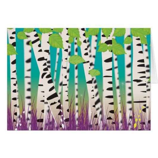 Birch Tree woodland Cards (Front Horizontal)