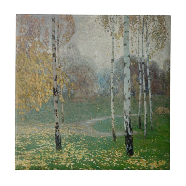Birch Trees, 1904 (oil on canvas) Ceramic Tile (Front)