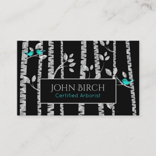 *~* Birch Trees Blue Birds Tree Doctor .  Arborist Business Card