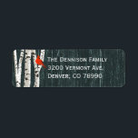 Birch Trees Custom Christmas Address Label<br><div class="desc">Stylish holiday return address labels done in a rustic vintage chalkboard background,  with graphics of white barked birch trees and a red cardinal decorating the left side.  Personalize the white text with your information.  Matching custom photo Christmas cards available.</div>