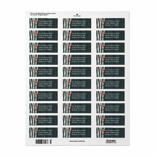 Birch Trees Custom Christmas Address Label