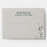 Modern Birch Tree Wedding 5x7 Envelope