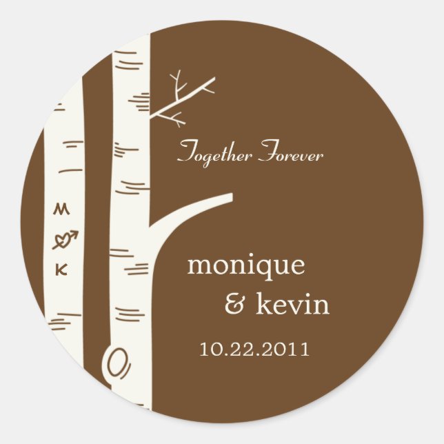 Birch Trees Favor Stickers or Envelope Seals (Front)