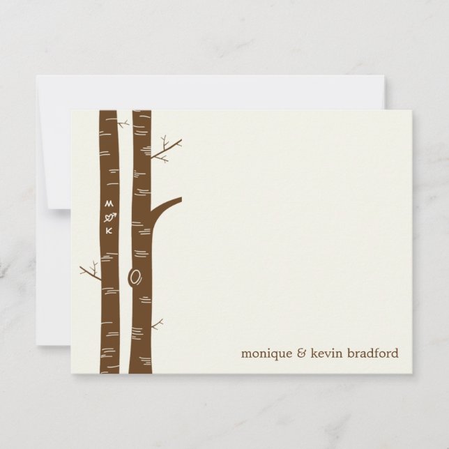 Birch Trees Flat Thank You Card (Front)