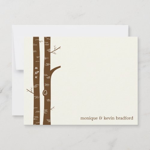 Birch Trees Flat Thank You Card
