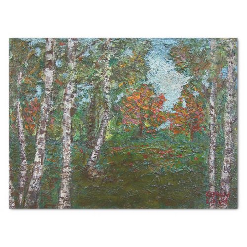 Birch Trees in a Romanian Forest by Kimon Loghi Tissue Paper