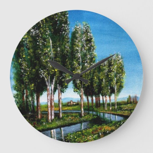 BIRCH TREES IN TUSCANY LARGE CLOCK