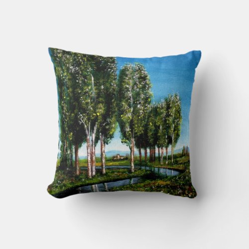 BIRCH TREES IN TUSCANY THROW PILLOW