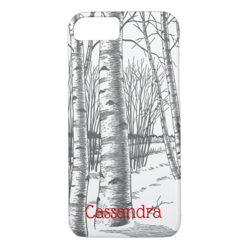 Birch Trees In Winter Christmas Xmas iPhone 87 Case