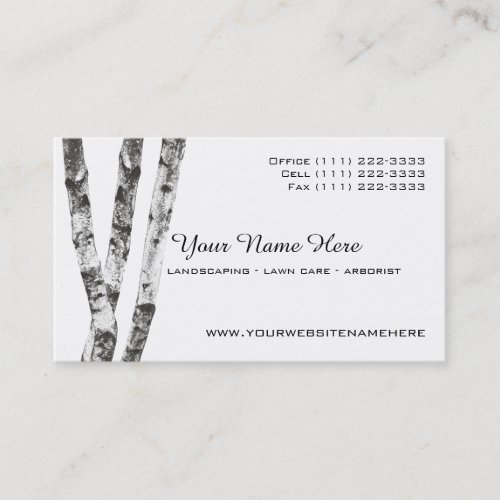 Birch Trees Landscape Arborist Business Card Templates