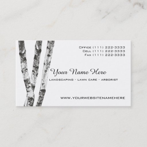 Customizable Birch Trees Landscape Arborist Business Card Templates