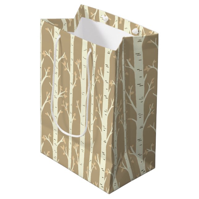 Birch Trees Medium Gift Bag (Front Angled)