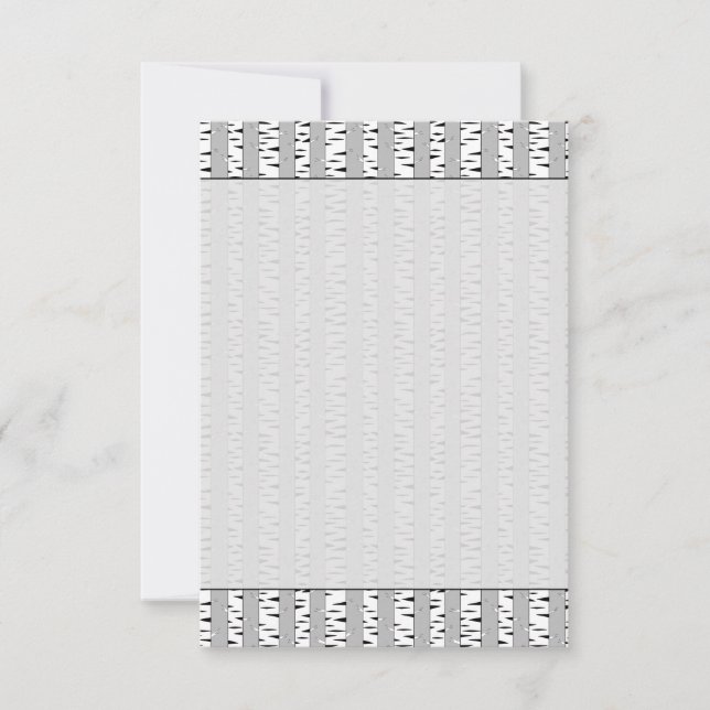 Birch Trees Pattern Bland Black White Note Card (Front)