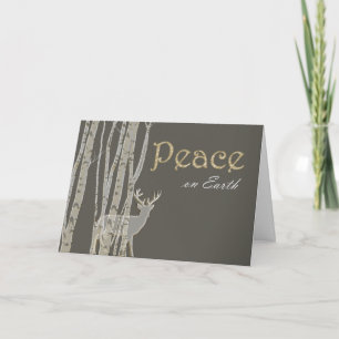 Birch Trees Peace Custom Christmas Card