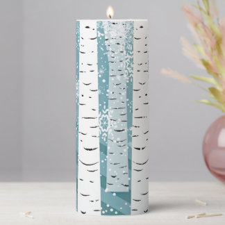 Birch Trees Pillar Candle