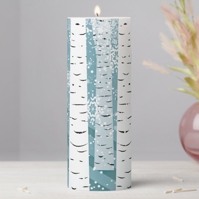 Birch Trees Pillar Candle (In Situ)